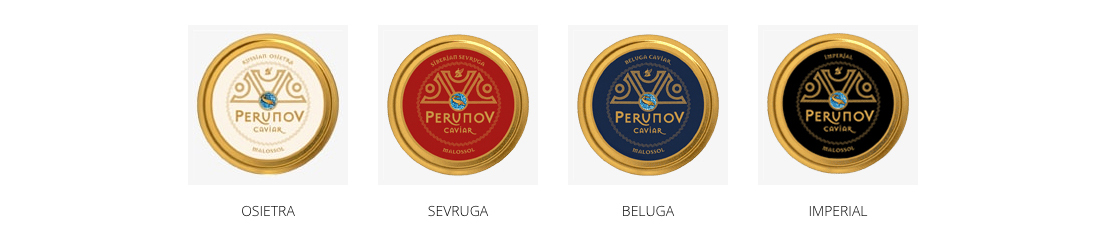 Kaviar Beluga, Osietra, Sevruga und Imperial